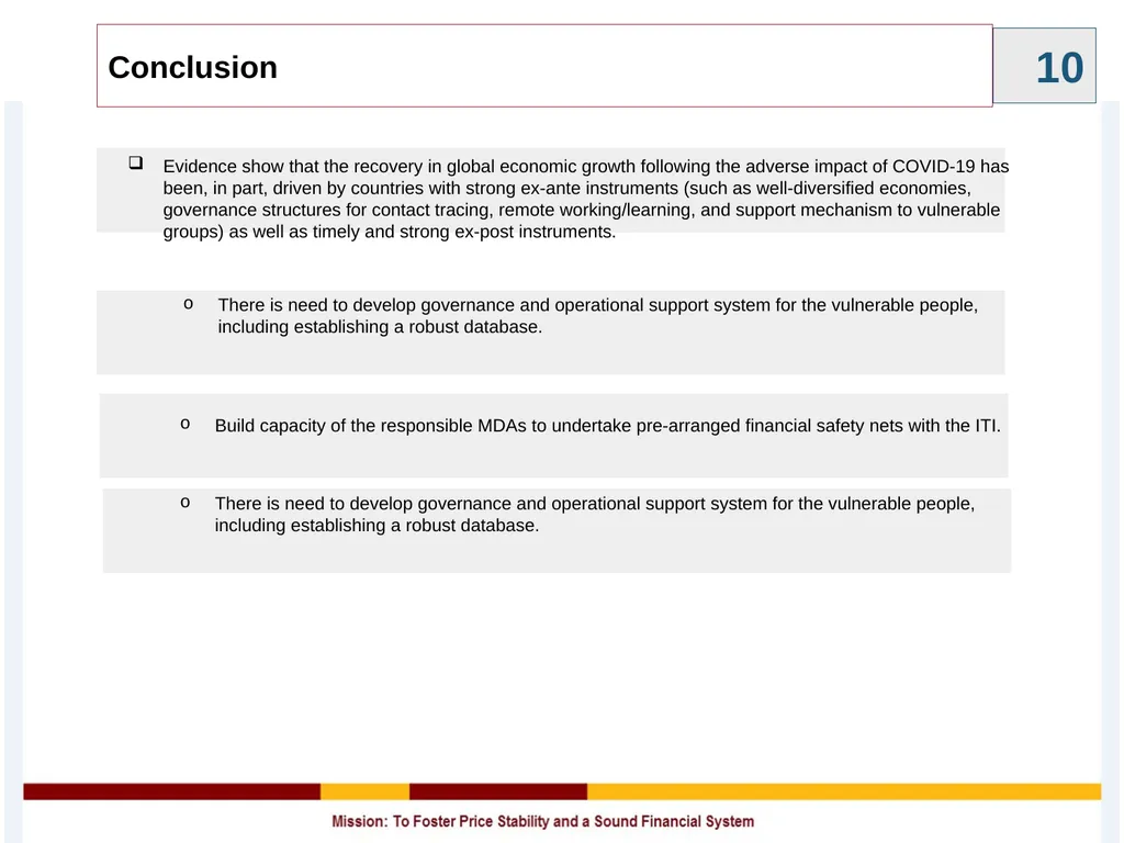 Policy Instruments to Manage Global Shocks - slide 10 of 11