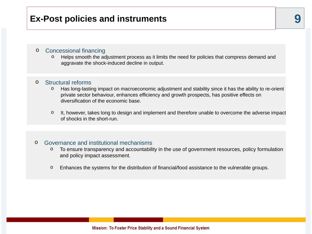 Policy Instruments to Manage Global Shocks - slide 9 of 11