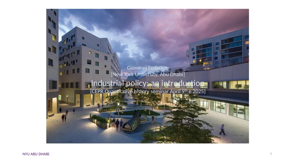 1 Giovanni Federico [New York University, Abu