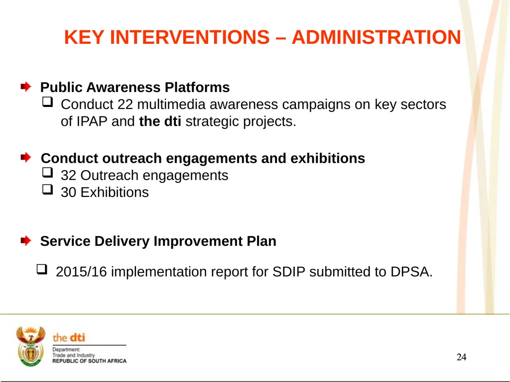 Presentation to the Portfolio Committee on Trade - slide 24 of 55