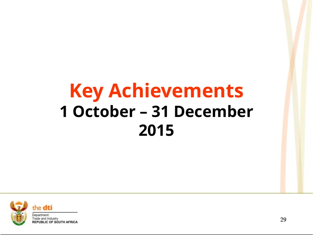 Presentation to the Portfolio Committee on Trade - slide 29 of 55