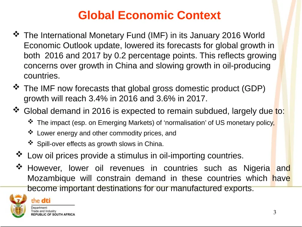 Presentation to the Portfolio Committee on Trade - slide 3 of 55