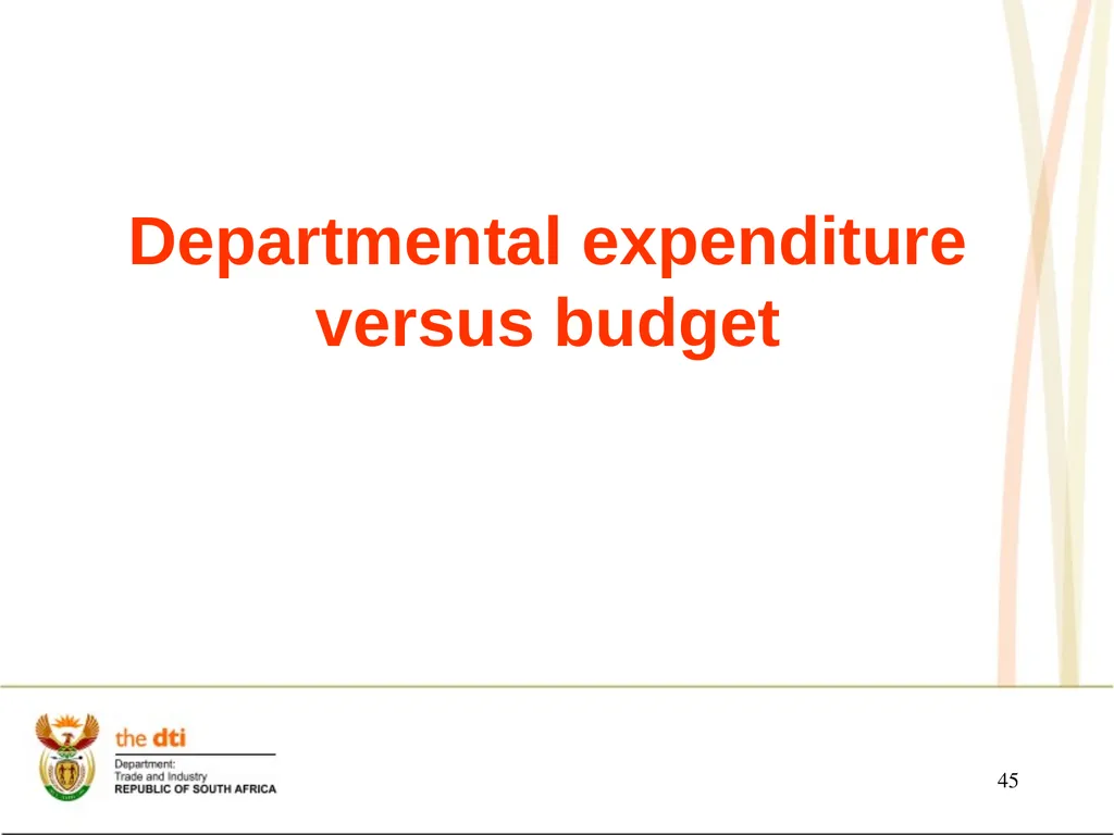 Presentation to the Portfolio Committee on Trade - slide 45 of 55