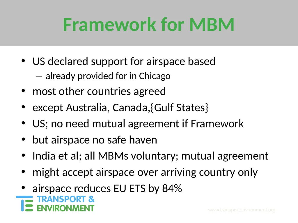 Mitigating emissions from International Aviation - slide 9 of 23