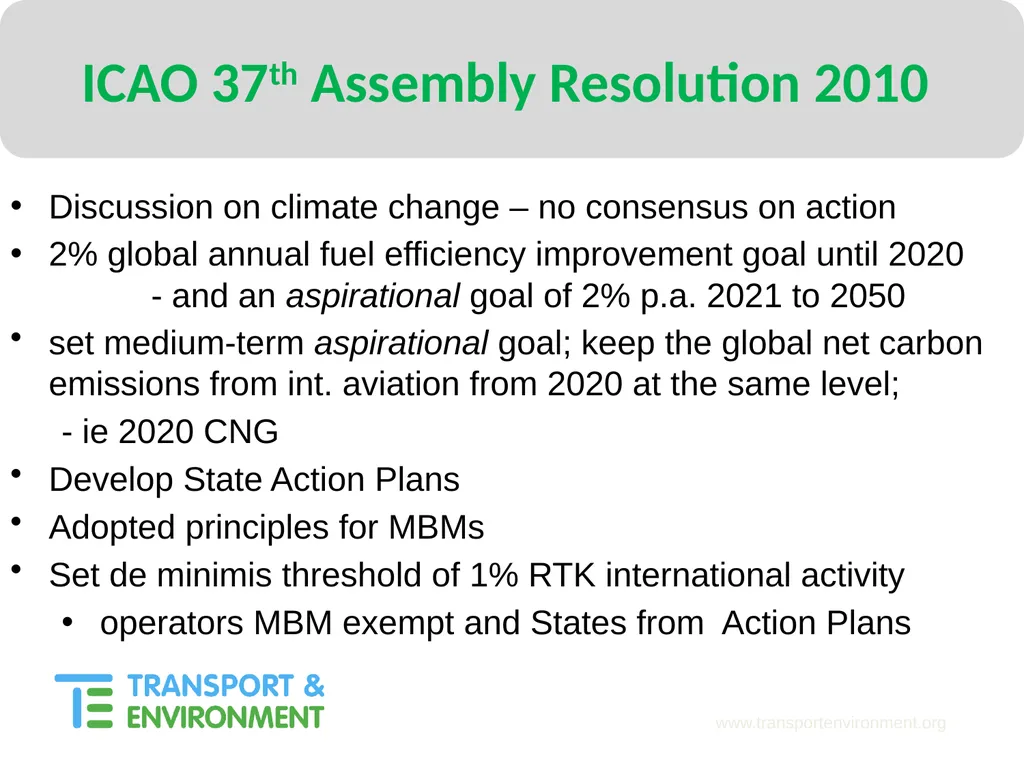 Mitigating emissions from International Aviation - slide 4 of 23