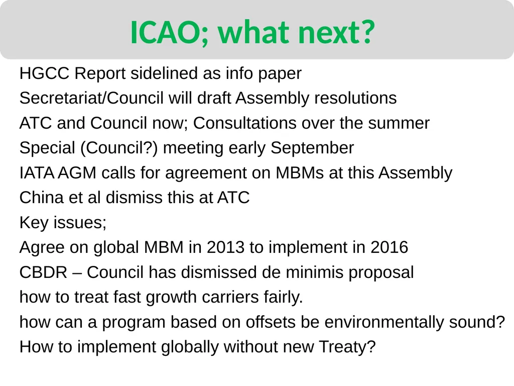 Mitigating emissions from International Aviation - slide 10 of 23