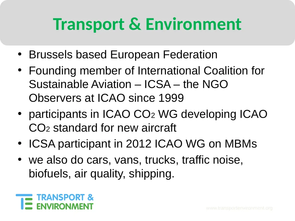 Mitigating emissions from International Aviation - slide 2 of 23
