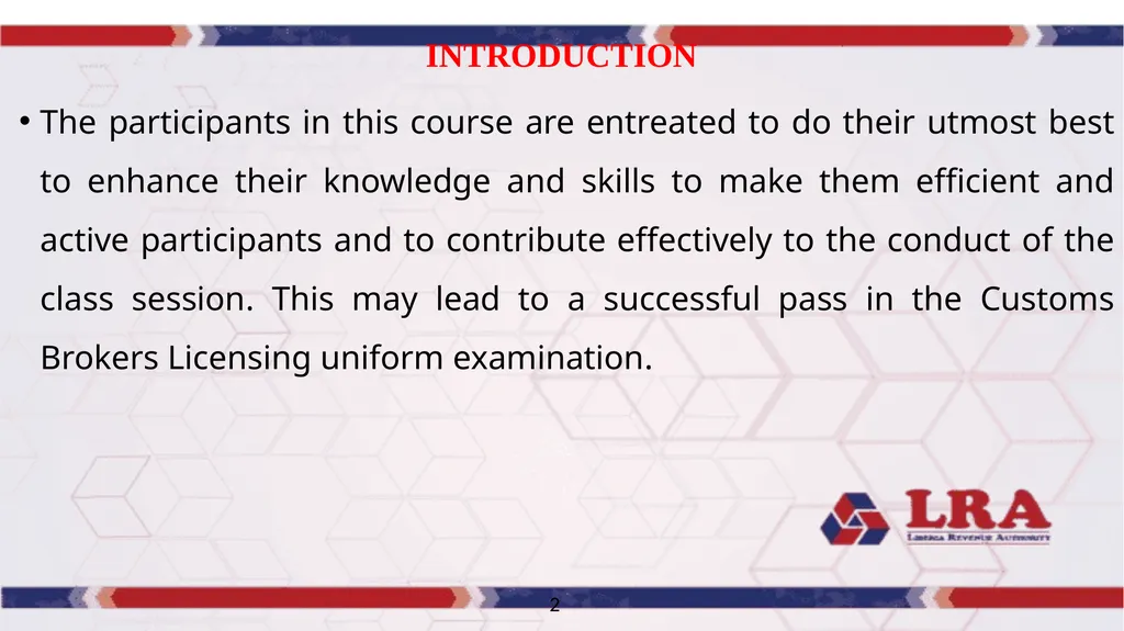 MODULE VI CUSTOMS BROKERS LICENSING TRAINING - slide 3 of 39