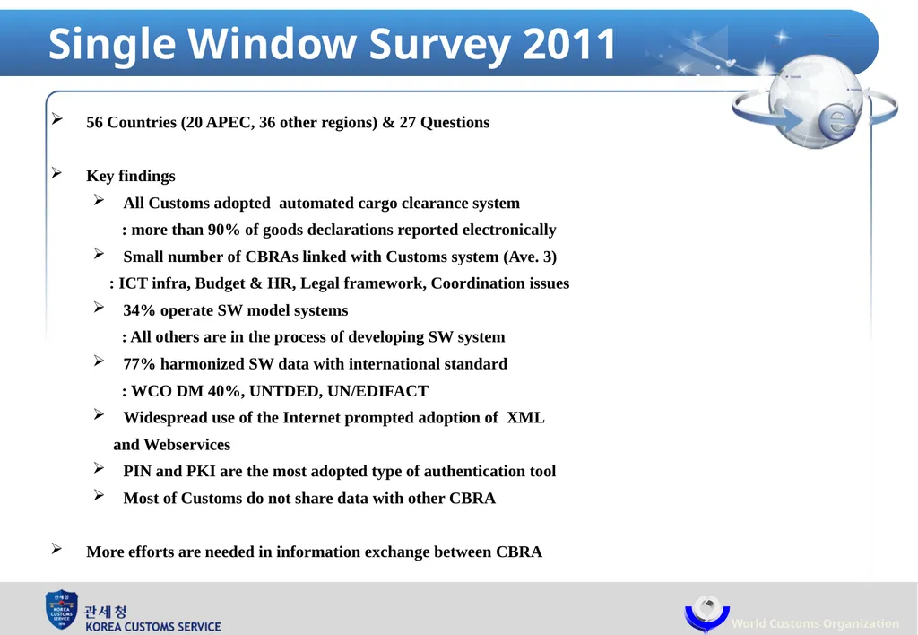 Single Window : Korea Customs Service & World - slide 6 of 18