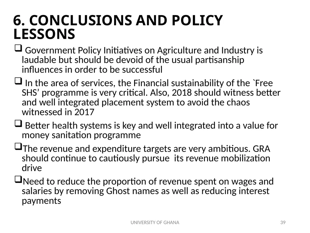 ICAG REVIEW OF THE 2018 NATIONAL BUDGET BY PROF. - slide 39 of 41