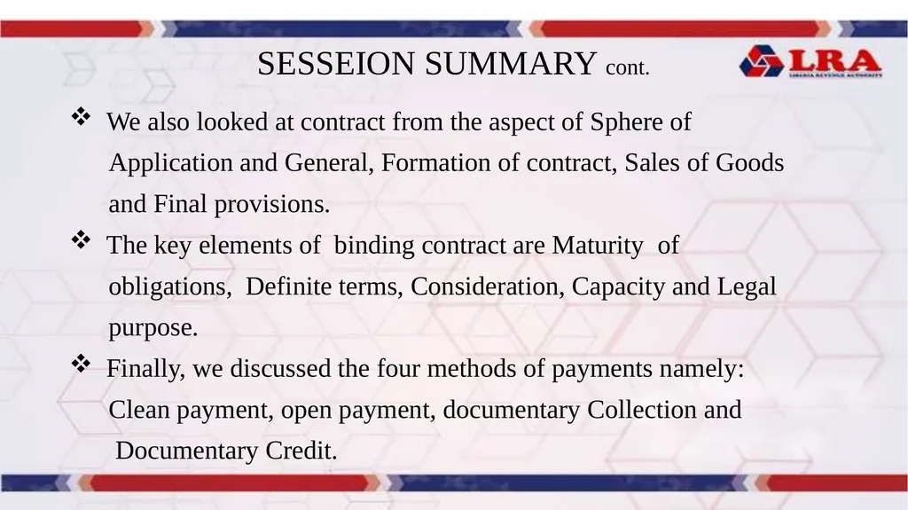 MODULE II: Presented By: LRA TRAINING TEAM - slide 65 of 66