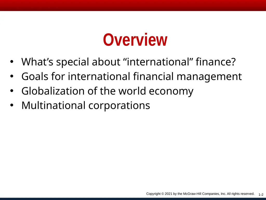 Chapter One Copyright © 2021 by the McGraw-Hill - slide 2 of 28