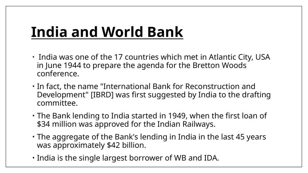WORLD BANK INTRODUCTION The World Bank is an - slide 9 of 11