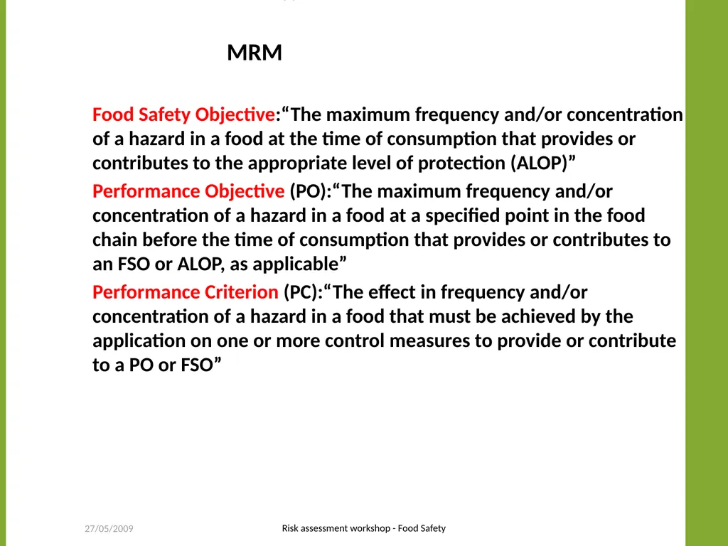Moez SANAA Risk based targets as new tools for - slide 6 of 19