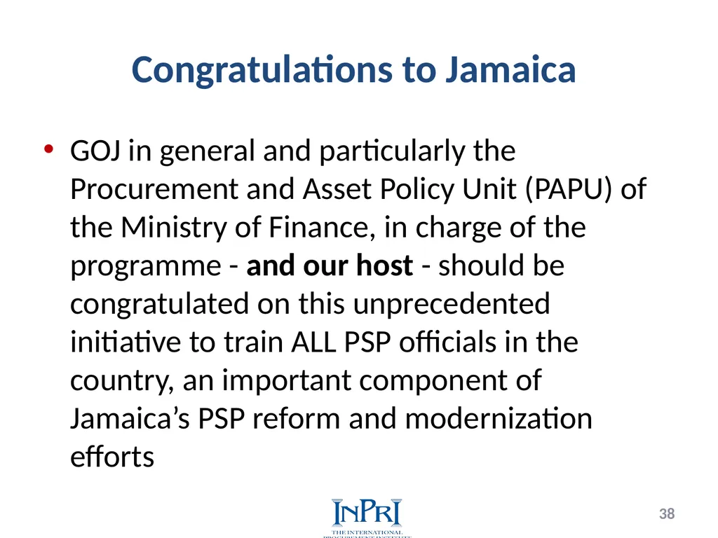 Professionalization of Public Procurement Jorge - slide 38 of 40