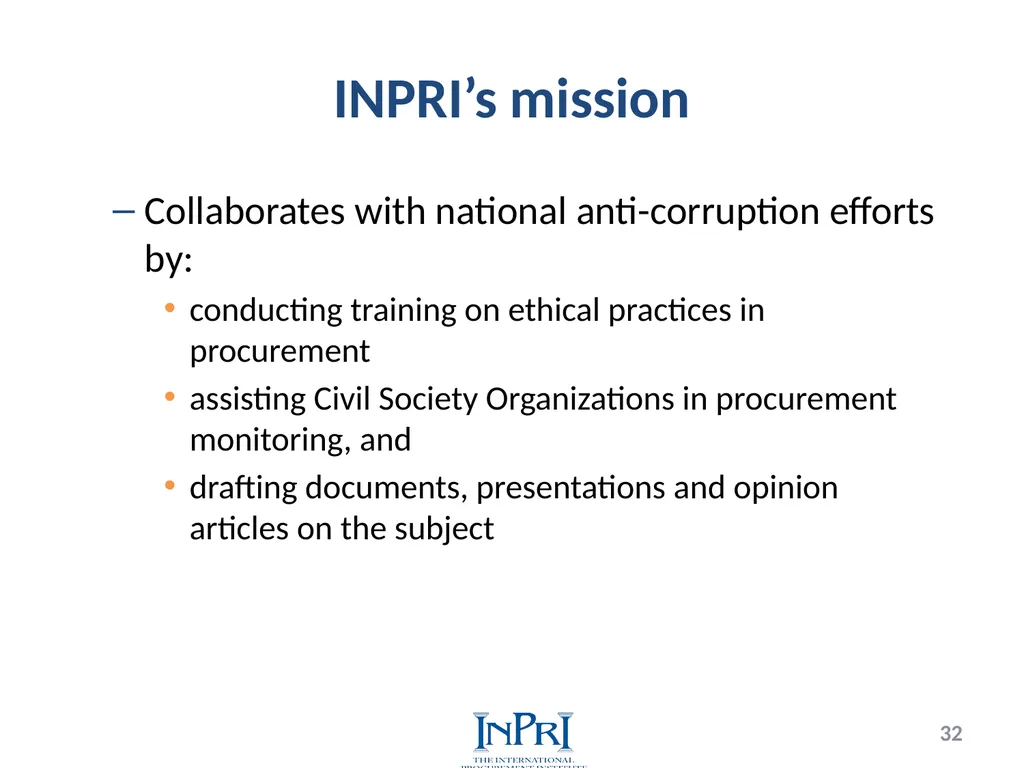 Professionalization of Public Procurement Jorge - slide 32 of 40