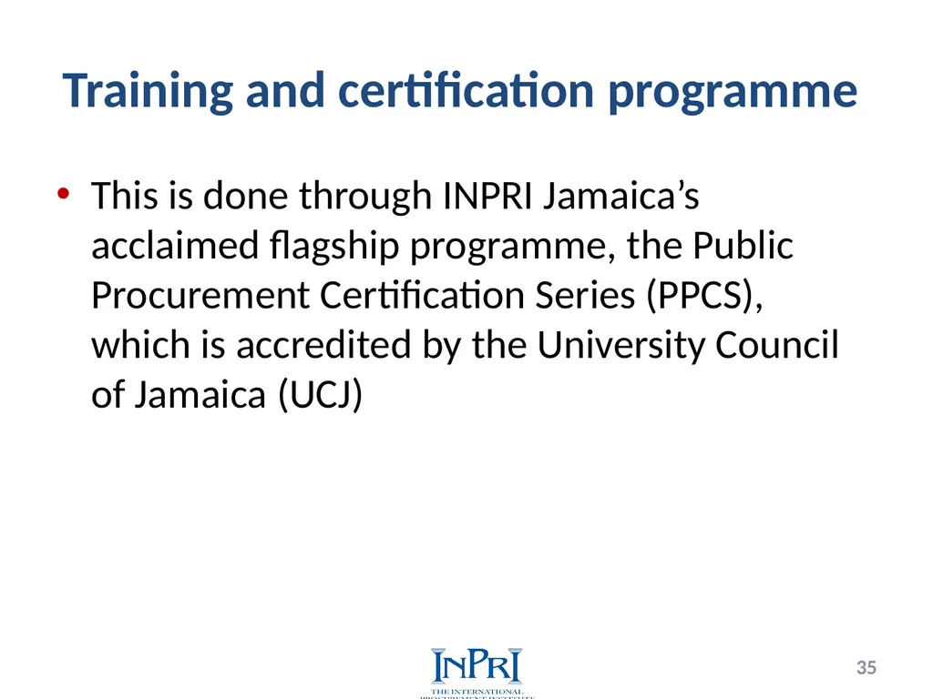 Professionalization of Public Procurement Jorge - slide 35 of 40