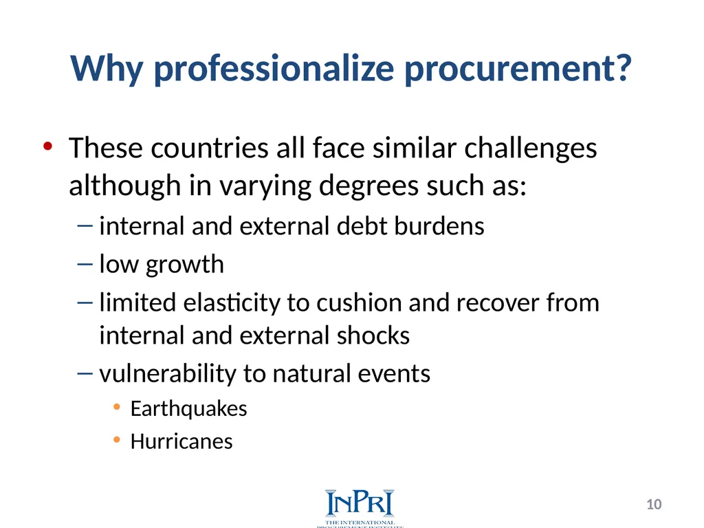 Professionalization of Public Procurement Jorge - slide 10 of 40