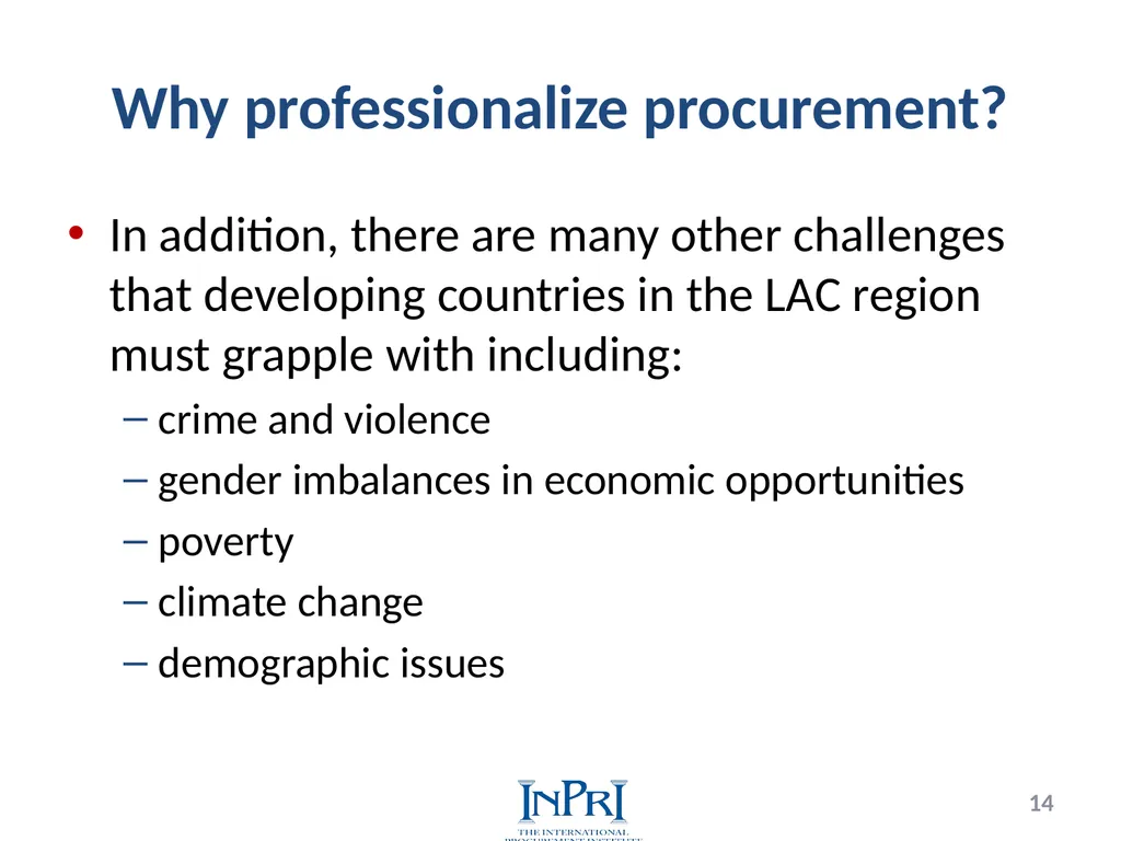 Professionalization of Public Procurement Jorge - slide 14 of 40