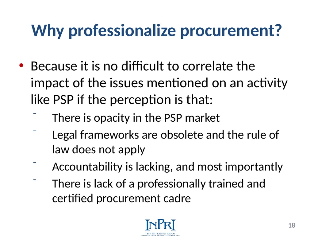 Professionalization of Public Procurement Jorge - slide 18 of 40