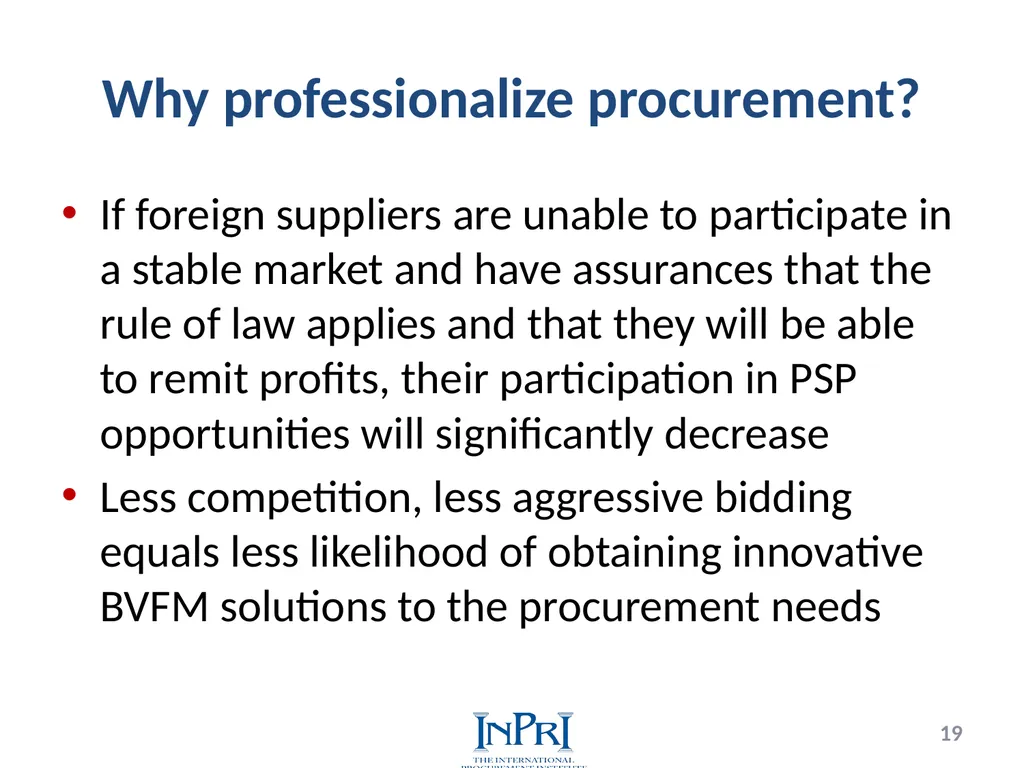 Professionalization of Public Procurement Jorge - slide 19 of 40