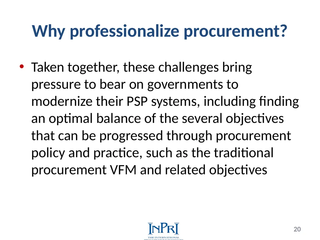 Professionalization of Public Procurement Jorge - slide 20 of 40