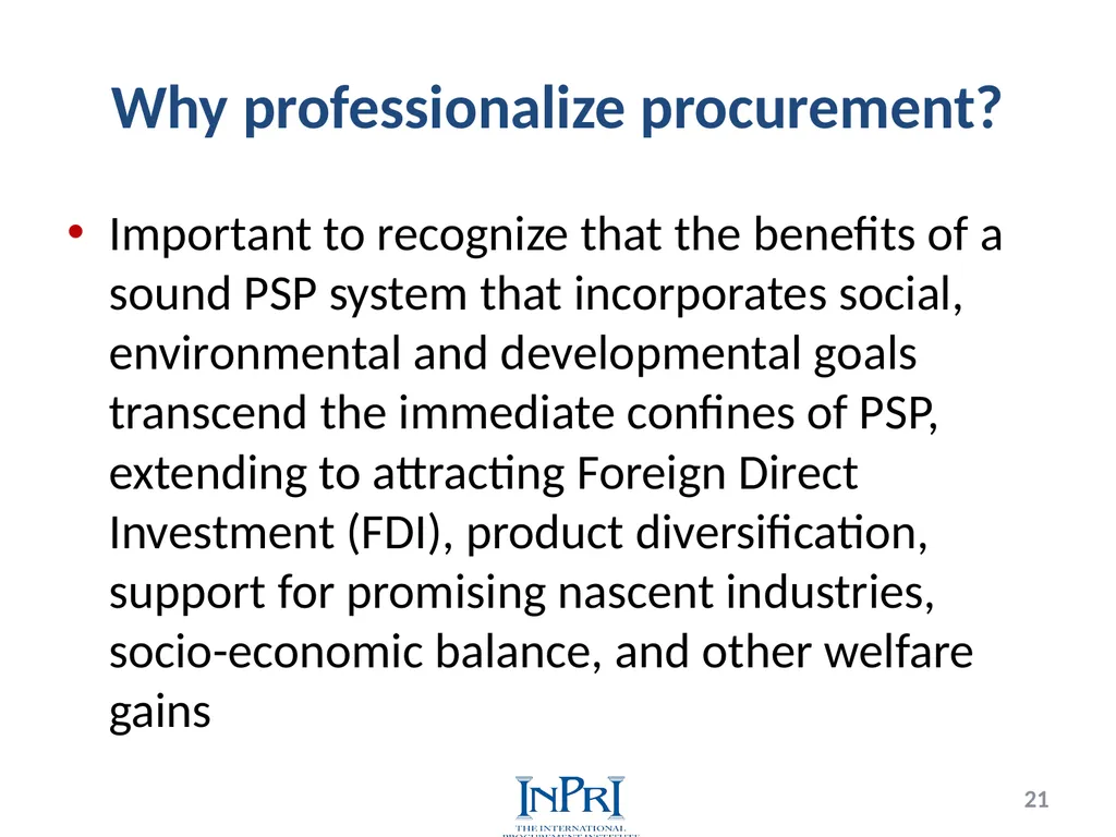 Professionalization of Public Procurement Jorge - slide 21 of 40