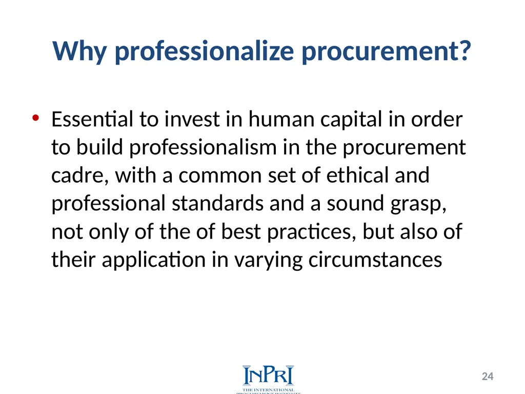 Professionalization of Public Procurement Jorge - slide 24 of 40