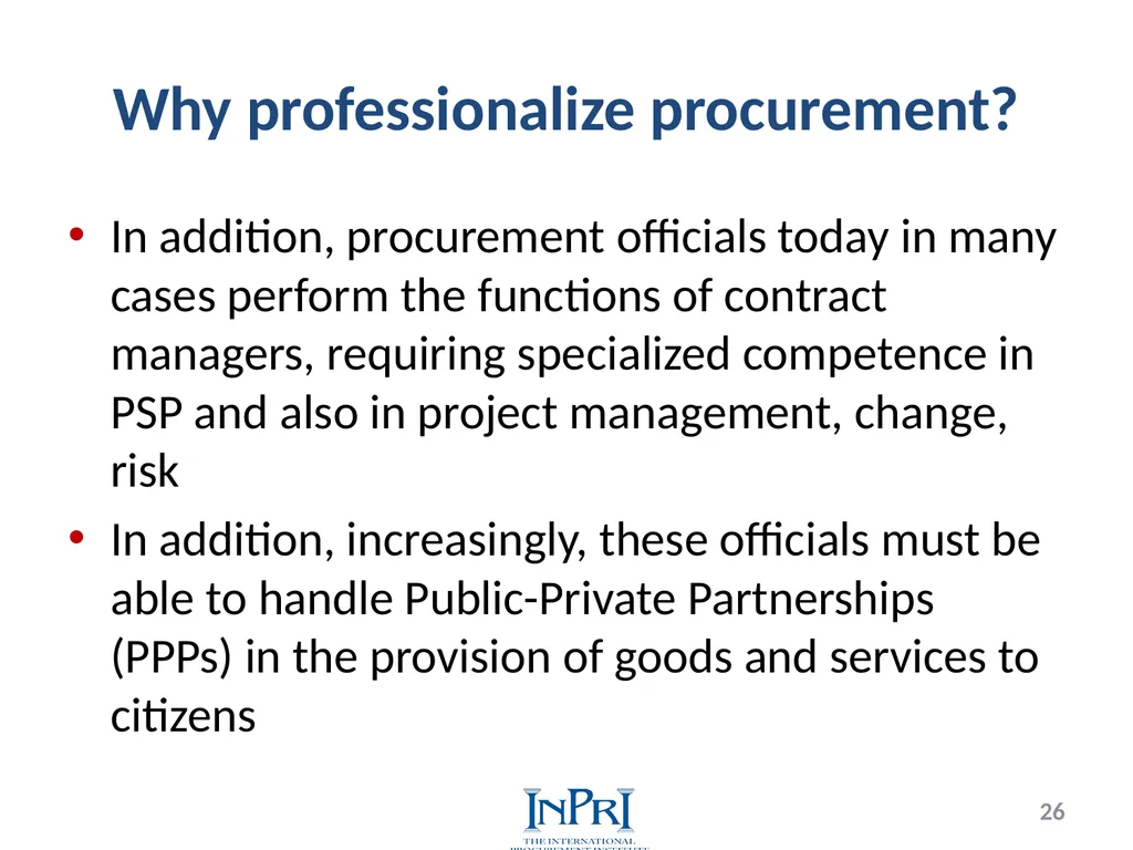 Professionalization of Public Procurement Jorge - slide 26 of 40