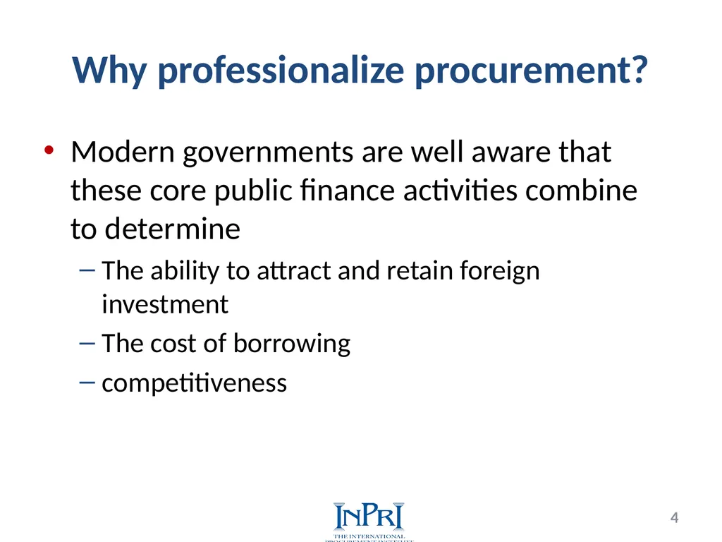 Professionalization of Public Procurement Jorge - slide 4 of 40