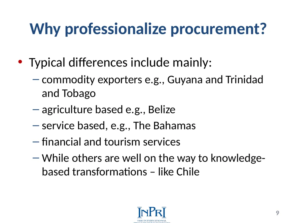 Professionalization of Public Procurement Jorge - slide 9 of 40