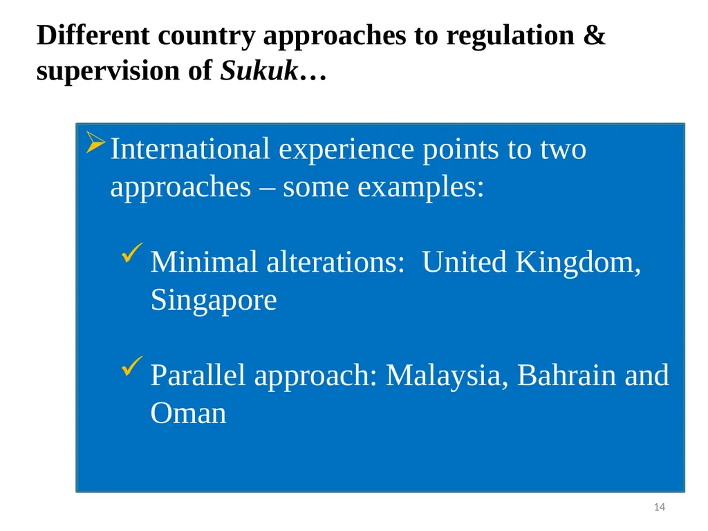 Regulation and Supervision of sukuk markets Abu - slide 14 of 29