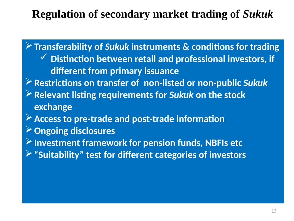Regulation and Supervision of sukuk markets Abu - slide 13 of 29