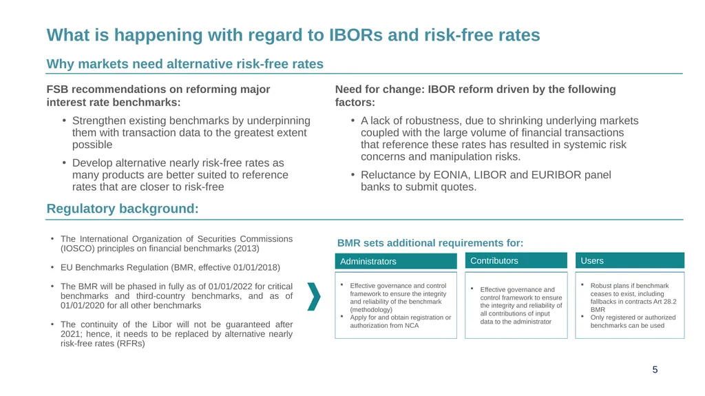 Working Group on €uro Risk-Free Rates Preparing - slide 5 of 42