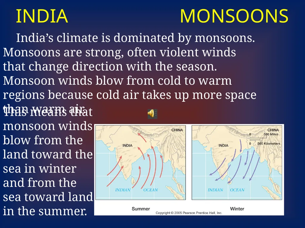 INDIA MONSOONS INDIA MONSOONS India’s climate is - slide 2 of 6