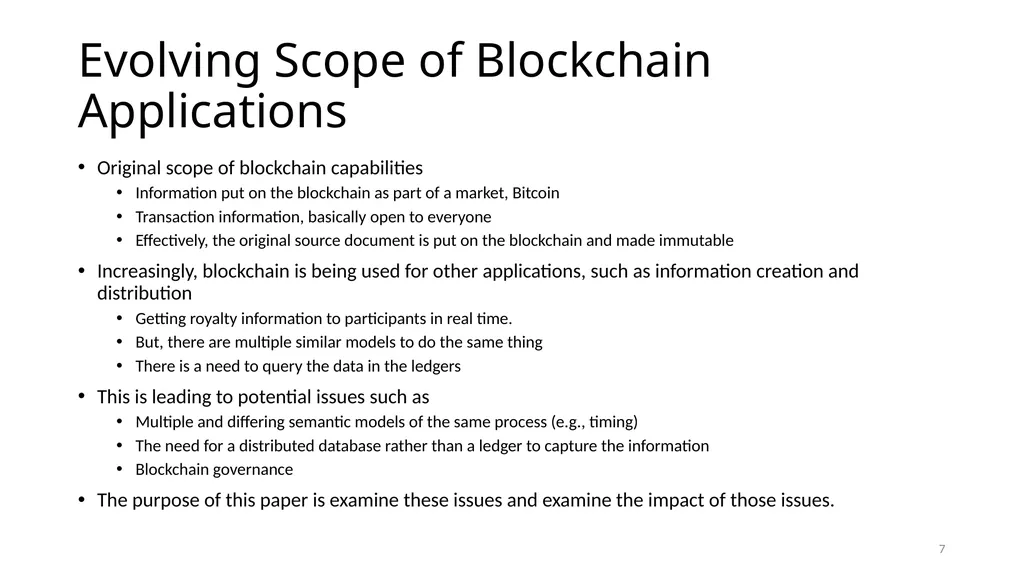 Evolving Blockchain Applications: Semantic Models - slide 7 of 40