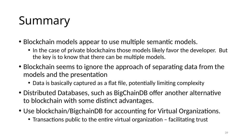 Evolving Blockchain Applications: Semantic Models - slide 39 of 40