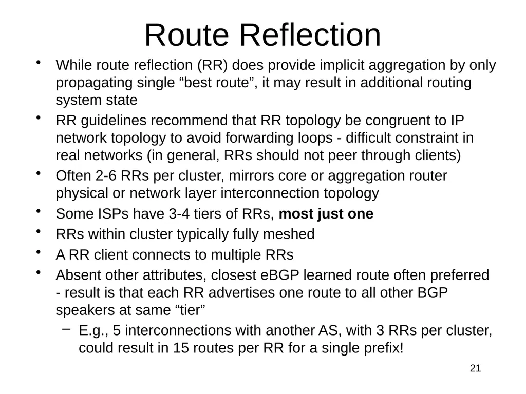 The Intra-domain BGP Scaling Problem Danny - slide 14 of 35