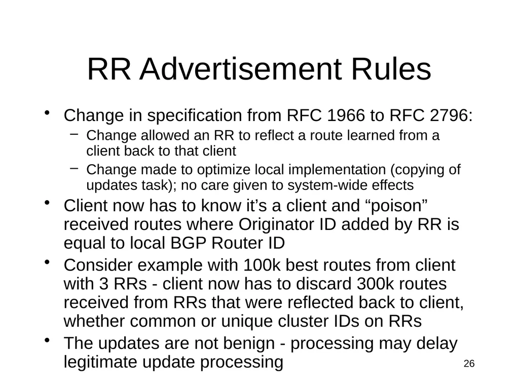 The Intra-domain BGP Scaling Problem Danny - slide 19 of 35
