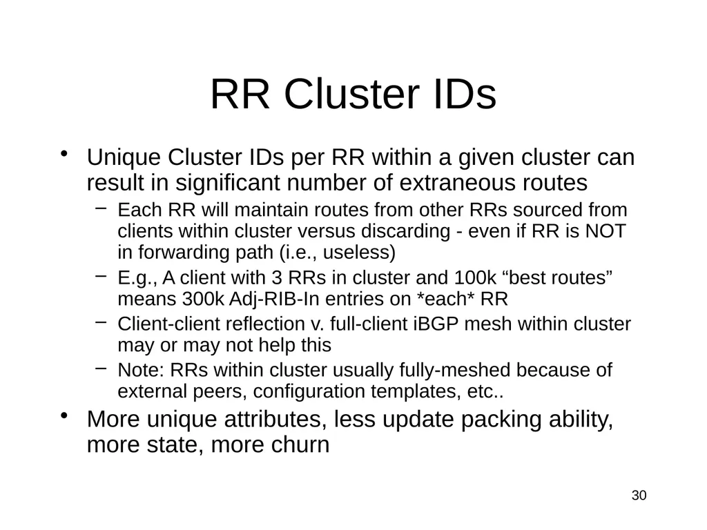 The Intra-domain BGP Scaling Problem Danny - slide 23 of 35