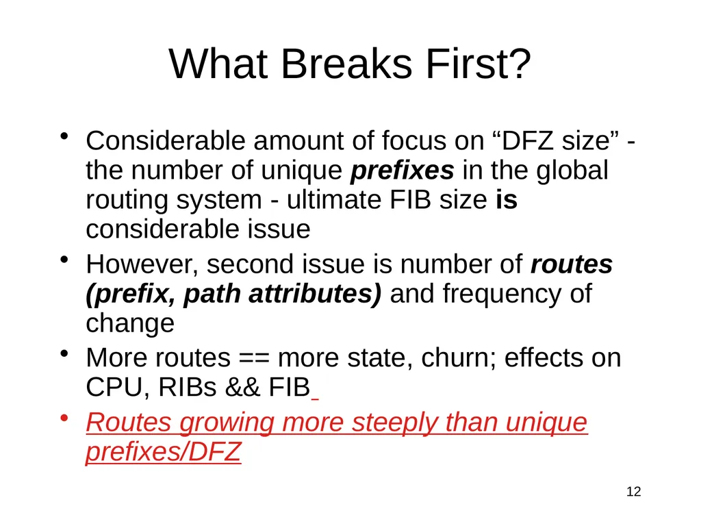 The Intra-domain BGP Scaling Problem Danny - slide 5 of 35