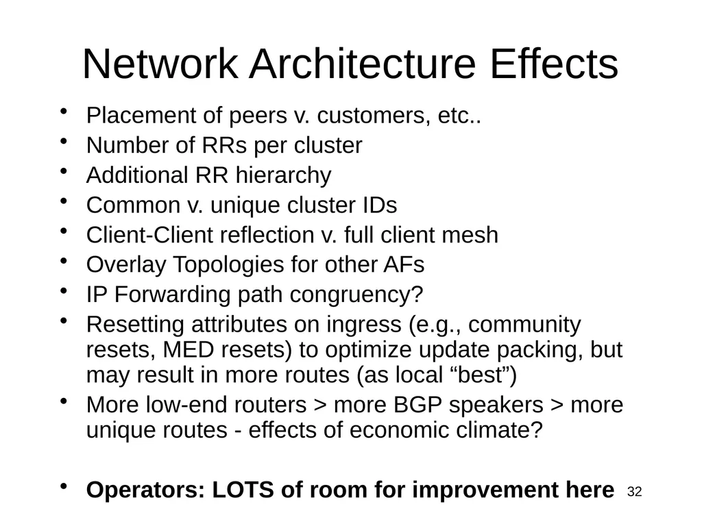 The Intra-domain BGP Scaling Problem Danny - slide 25 of 35