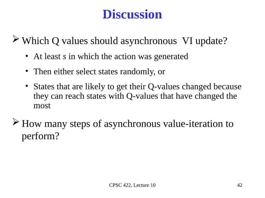 CPSC 422, Lecture 10 Slide 1 Intelligent Systems - slide 36 of 38