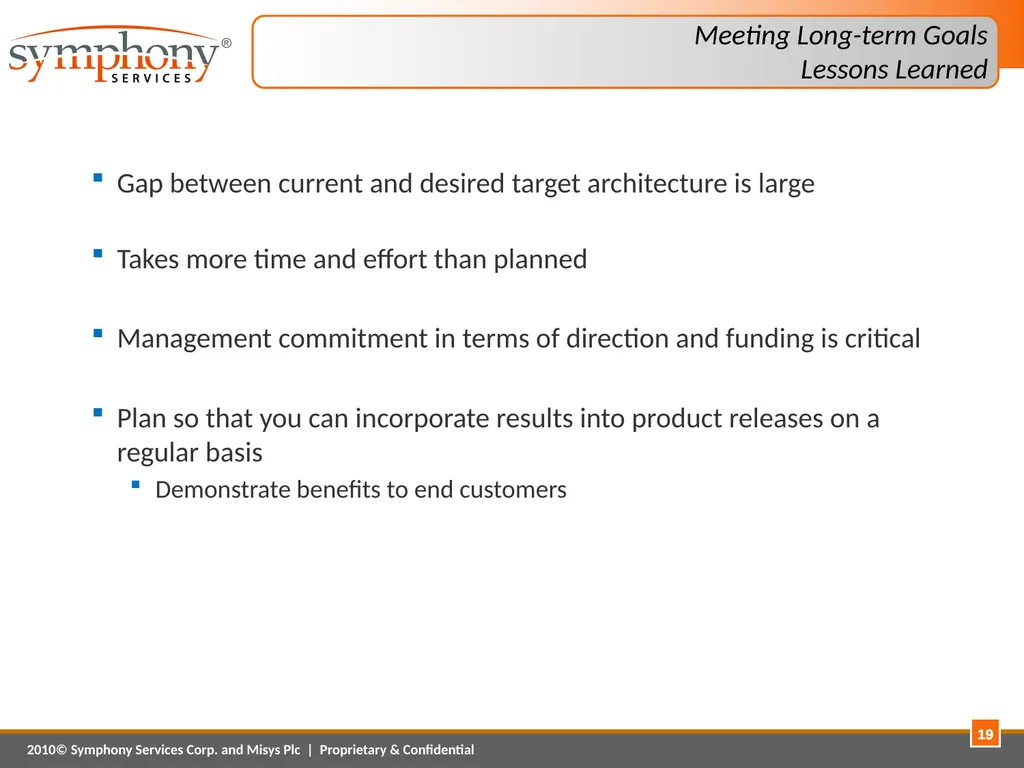 Platform Modernization – A Case Study April 1, - slide 19 of 20