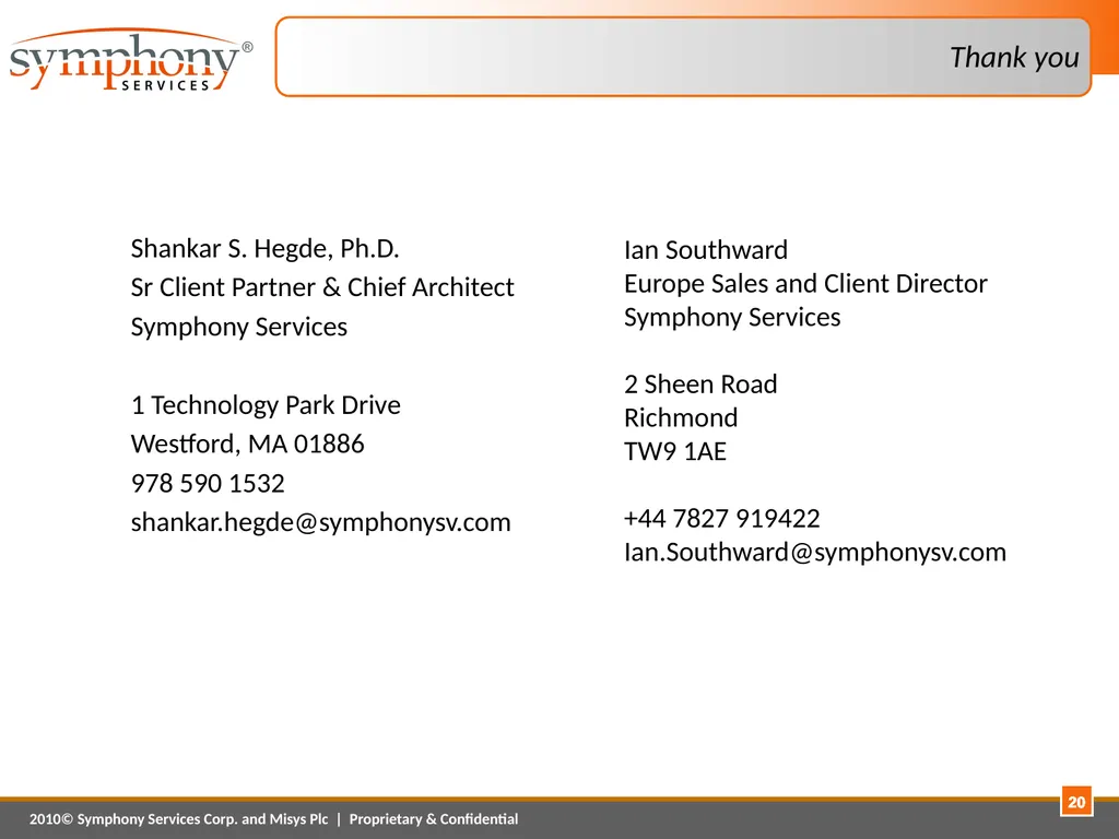 Platform Modernization – A Case Study April 1, - slide 20 of 20