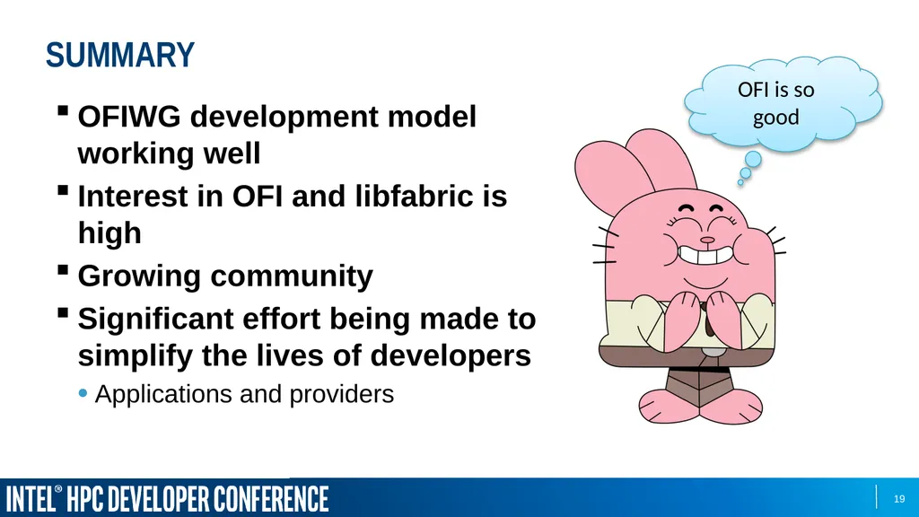 Sean Hefty OpenFabrics Interfaces Working Group - slide 19 of 21