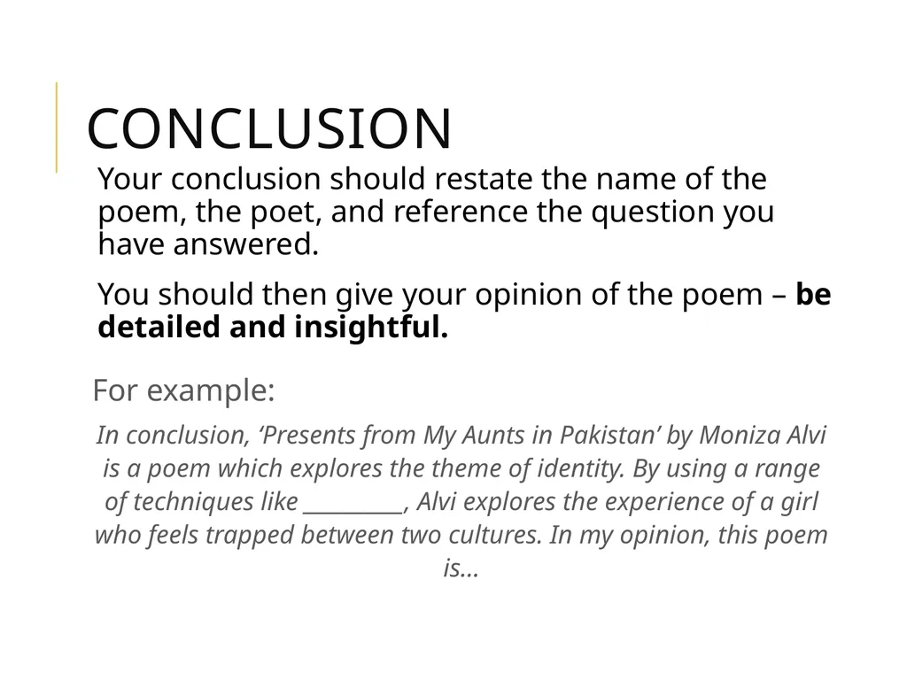 Presents from my aunts in pakistan By Moniza Alvi - slide 34 of 35