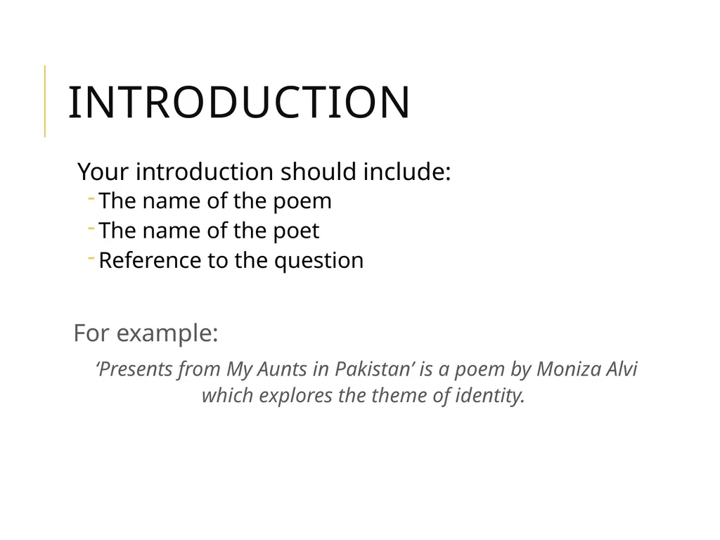 Presents from my aunts in pakistan By Moniza Alvi - slide 24 of 35