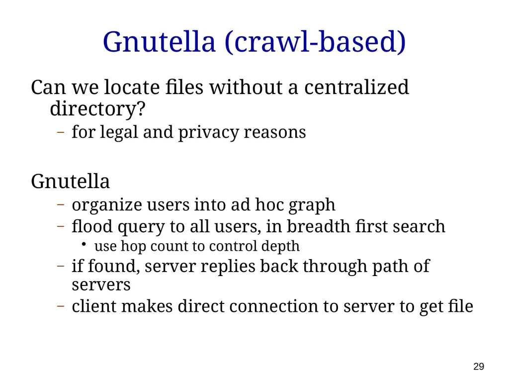 P561: Network Systems Week 7: Finding content - slide 29 of 82