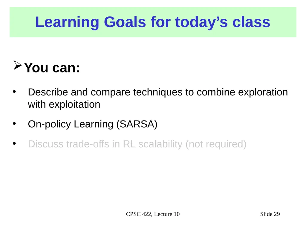 CPSC 422, Lecture 10 Slide 1 Intelligent Systems - slide 28 of 29